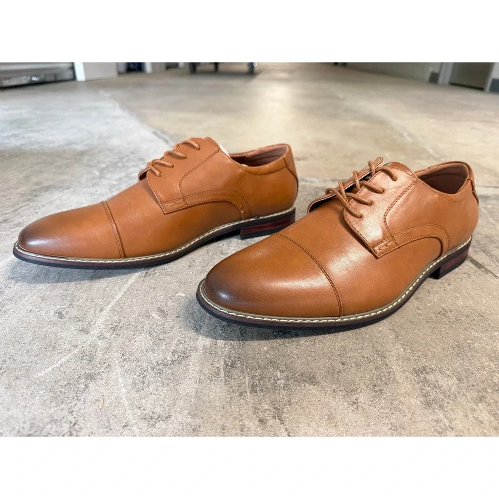 MERIDOS Cap Toe Derby Dress Shoes Classic Brown‎ Size 11 JD01 Business Formal